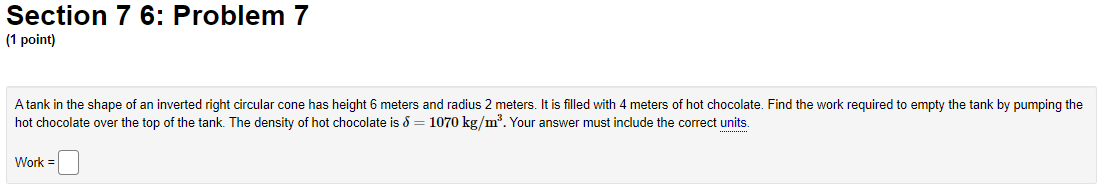 to 4|] cm? Work done = E] J Section 7 6: Problem