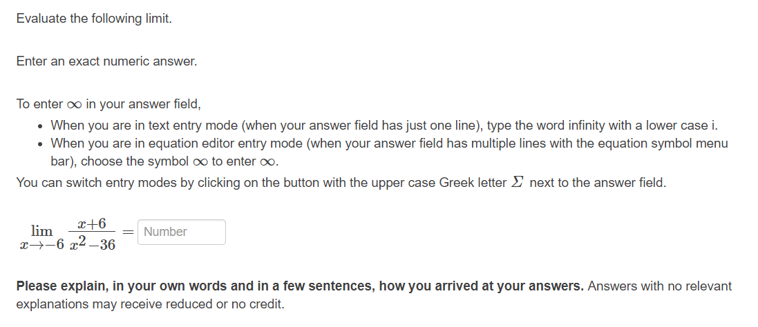 Need answer to these questions Evaluate the following limit. Enter an exact