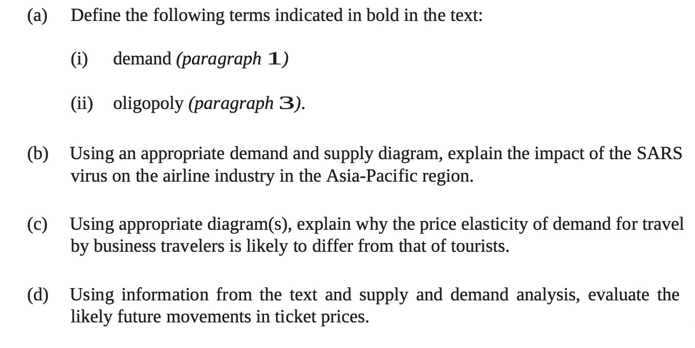  (a) Define the following terms indicated in bold in the text: