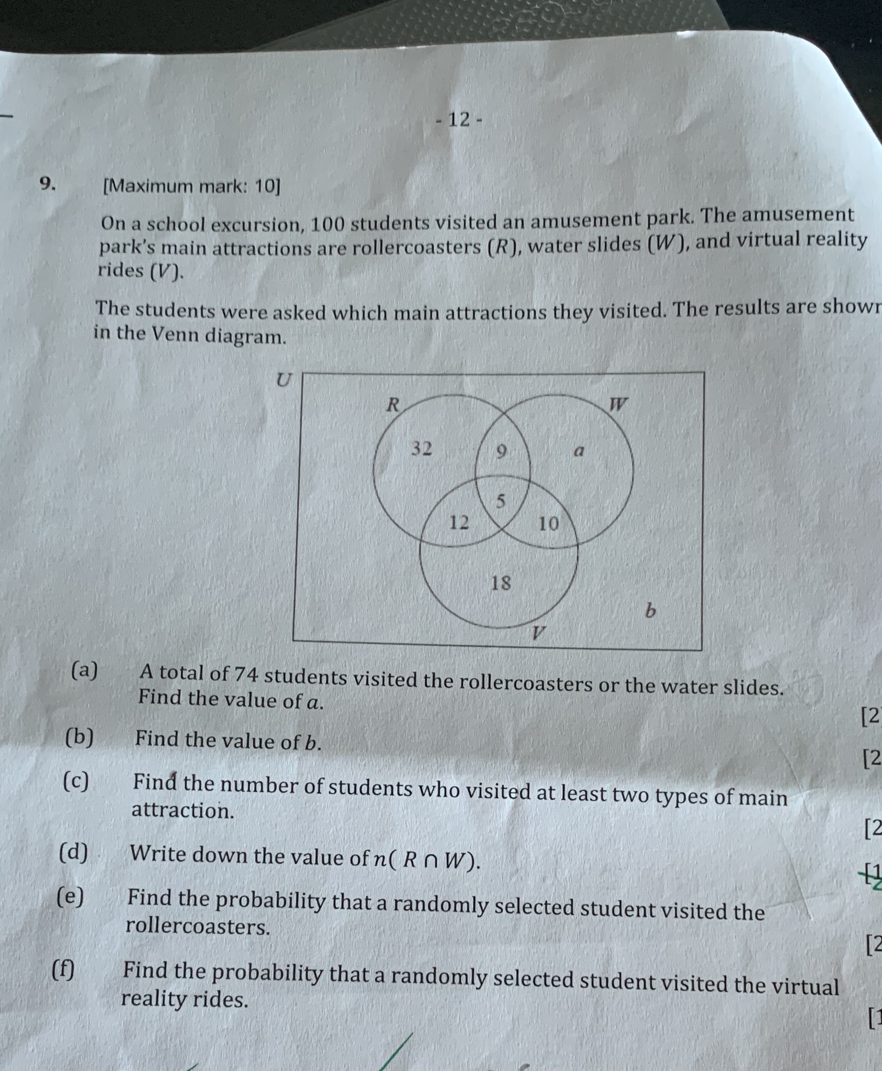  12 - 9. [Maximum mark: 10] On a school excursion, 100