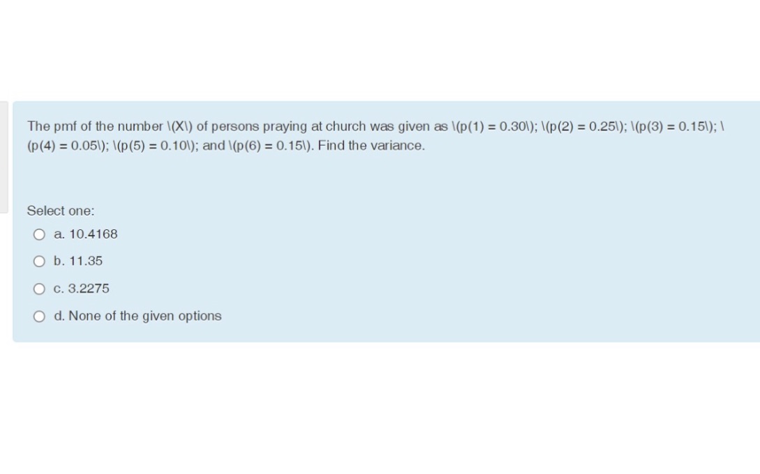 Could you kind chose The correct answer for below on probability and