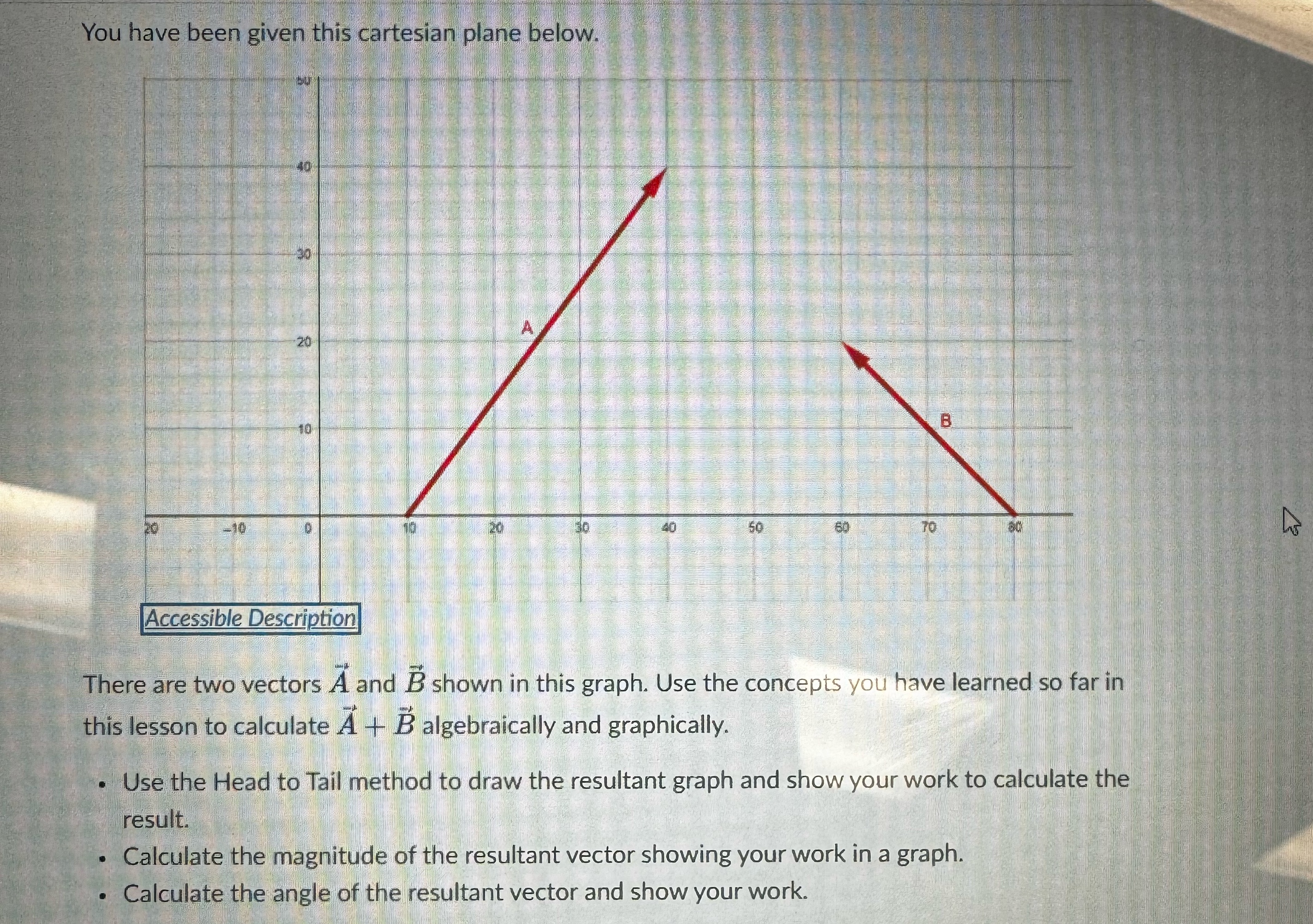  You have been given this cartesian plane below. 10 20 50