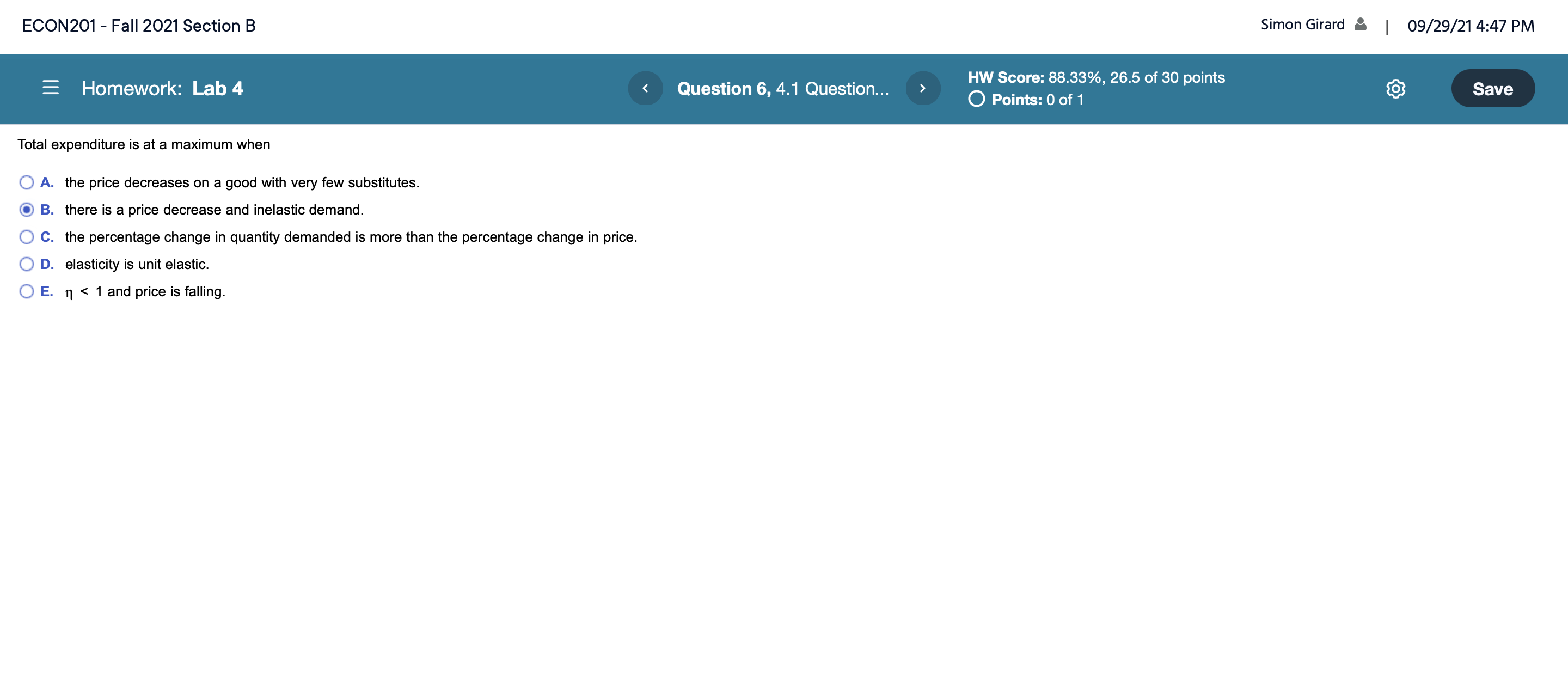 ECON201 Fall 2021 Section E Simon Girard a | 09/29/21 4:47