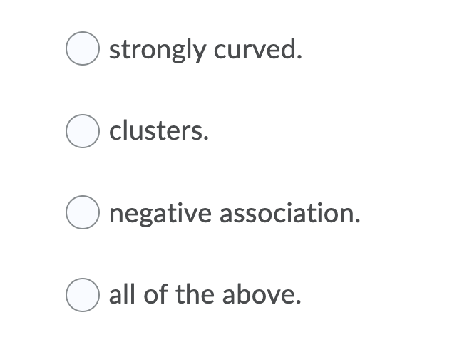 the relationship represented in the plot is best described as strongly curved.