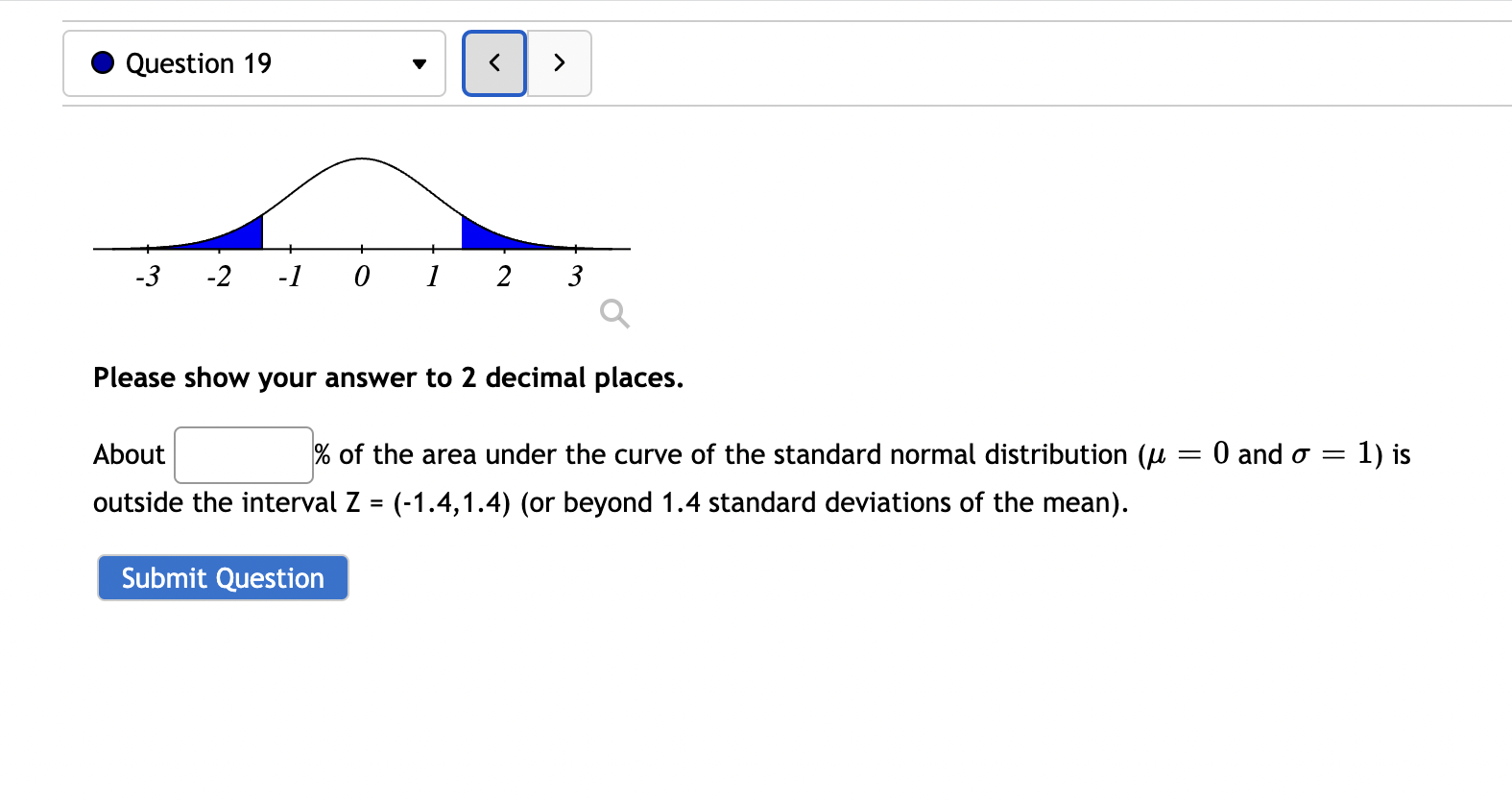 answer to 2 decimal places. About E96 of the area under the