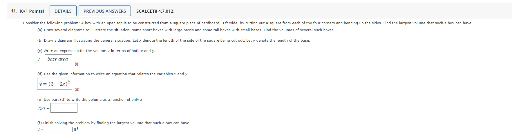 PREVIOUS ANSWERS SCALCET8 4.1.503.XP. Find the critical numbers of the function. (Enter