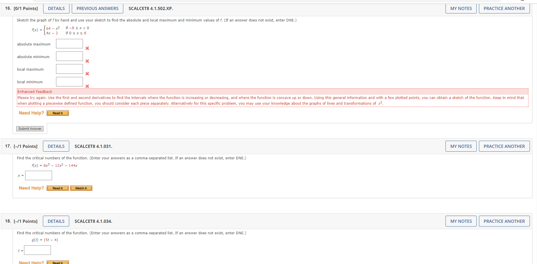 your answers as a comma-separated list. If an answer does not exist,