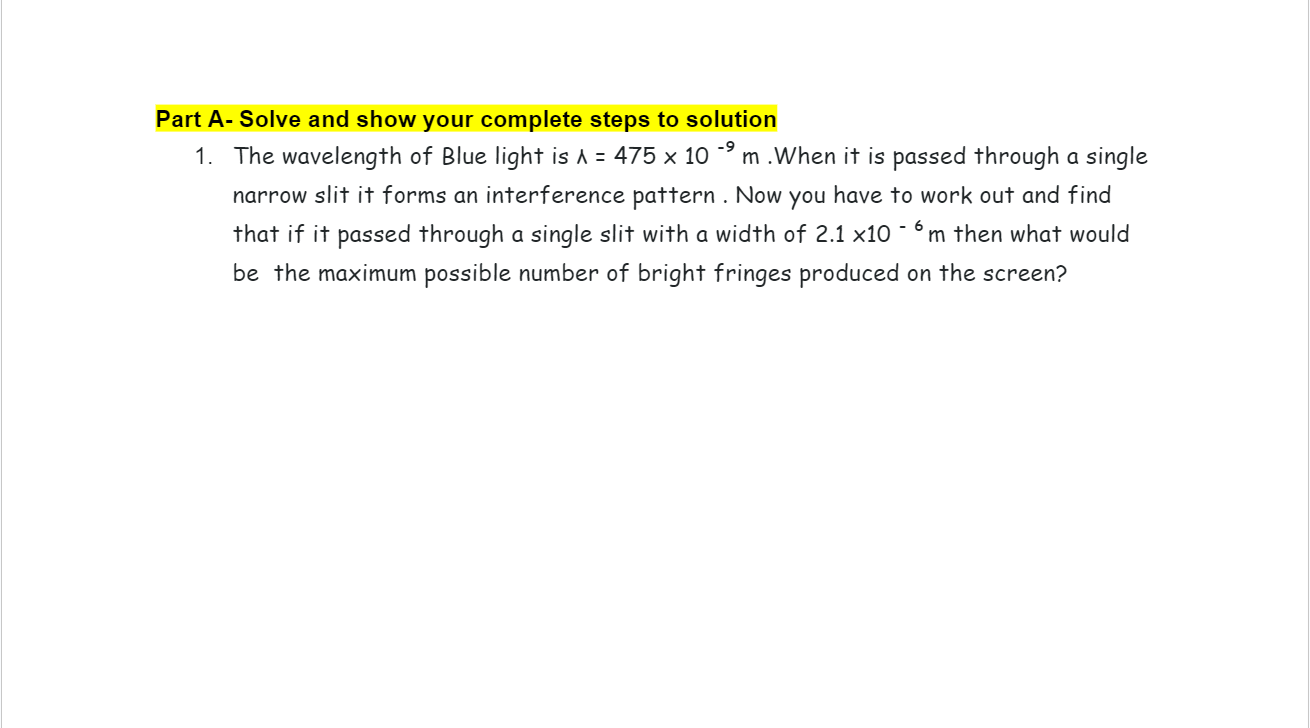 i need help with this Part A- Solve and show your complete