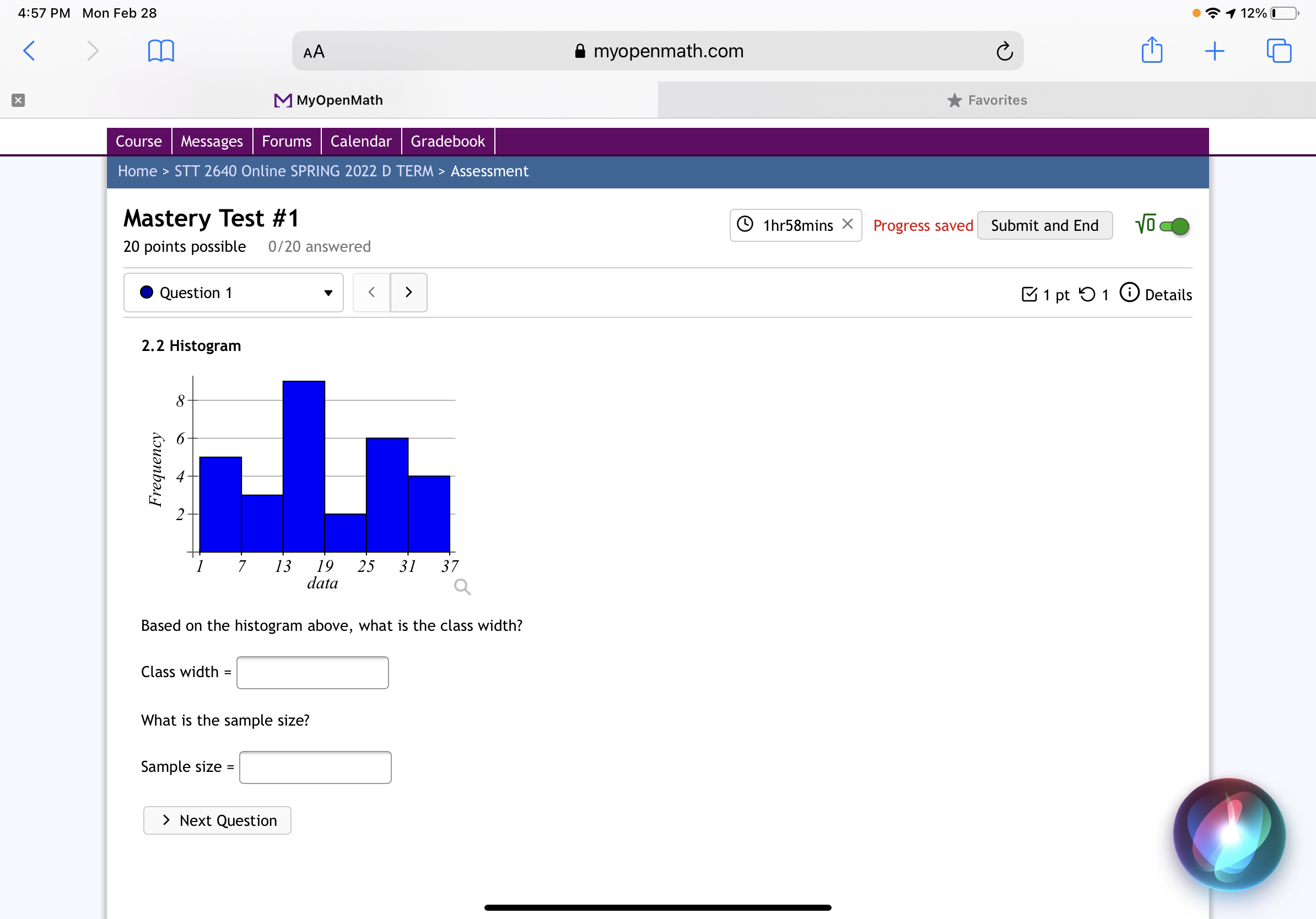 6 27 45 41 49 31 40 38 Minimum = Q1 =