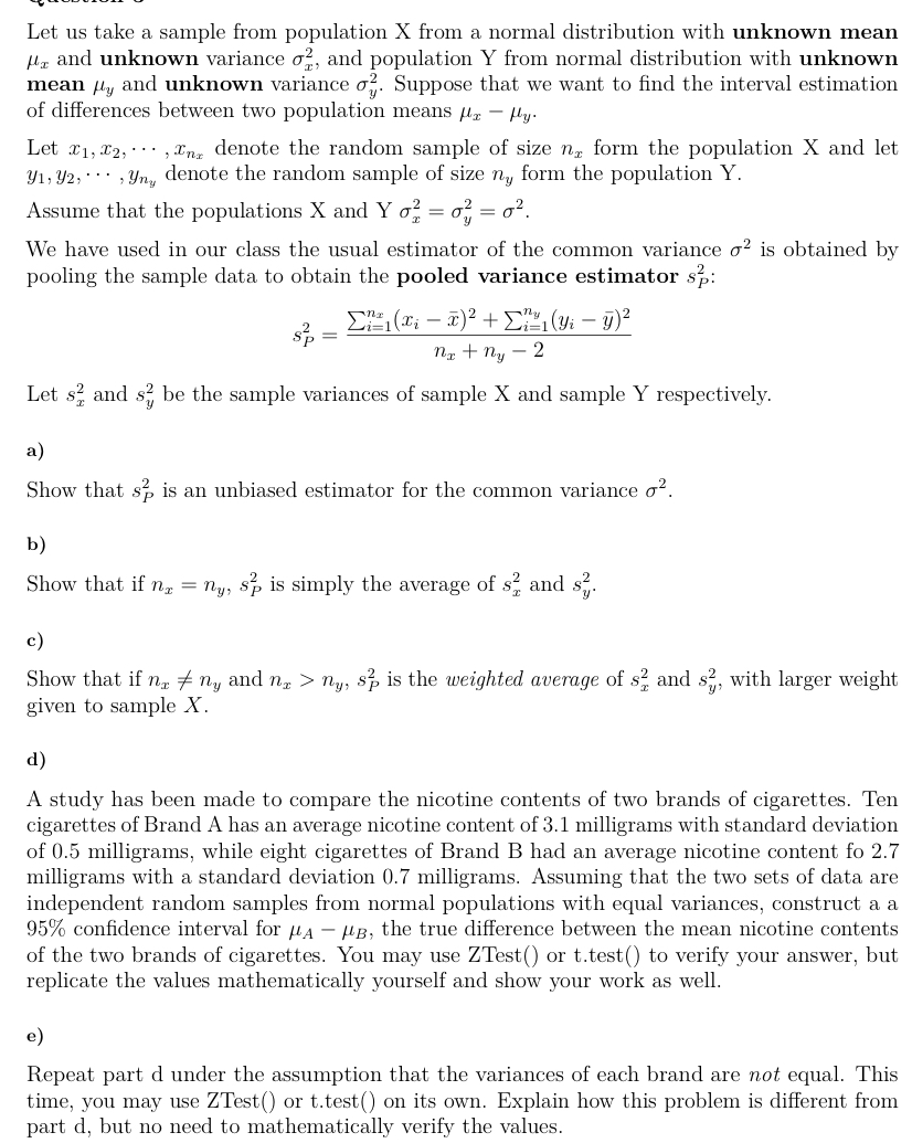 wuulru-ual 1- Let us take a sample from population X from