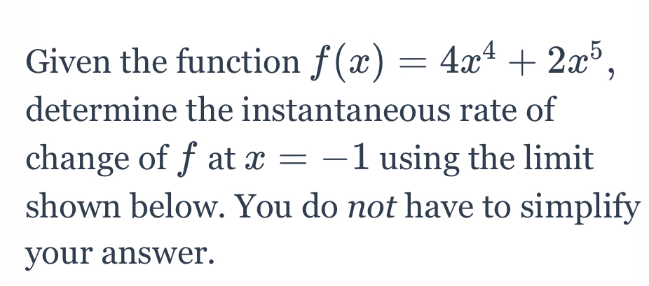 May someone help me with my calculus homework please I'm confused Given