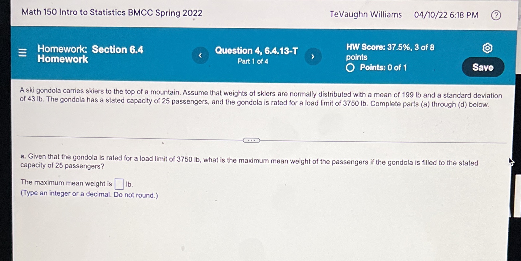 Please fill in the blank Math 150 intro to Statistics BMCC Spring