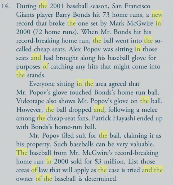 14. During the 2001 baseball season, San Francisco Giants player Barry Bonds
