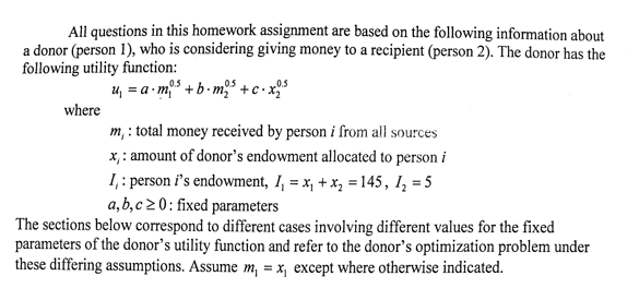 information about a donor (person 1), who is considering giving money to