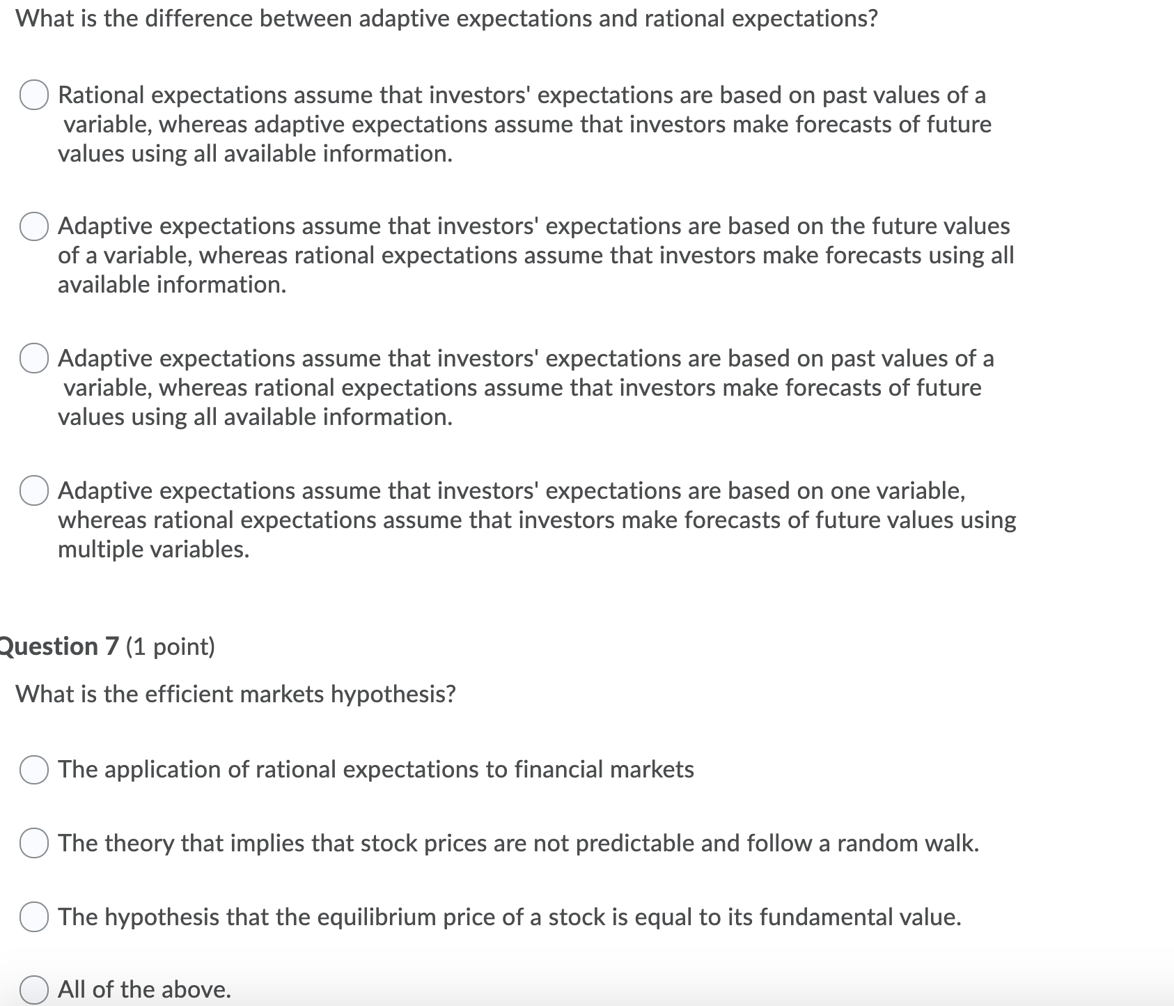 please explain What is the difference between adaptive expectations and rational expectations?