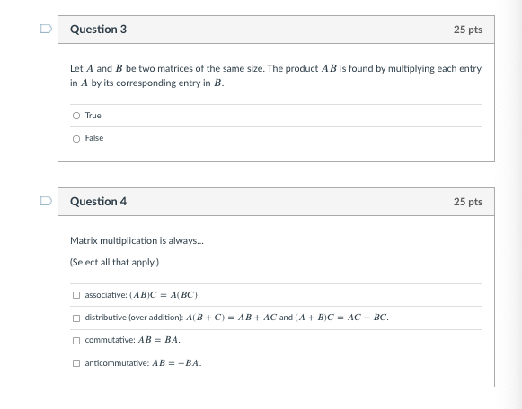 Let C = AB. What value is can? If C does not