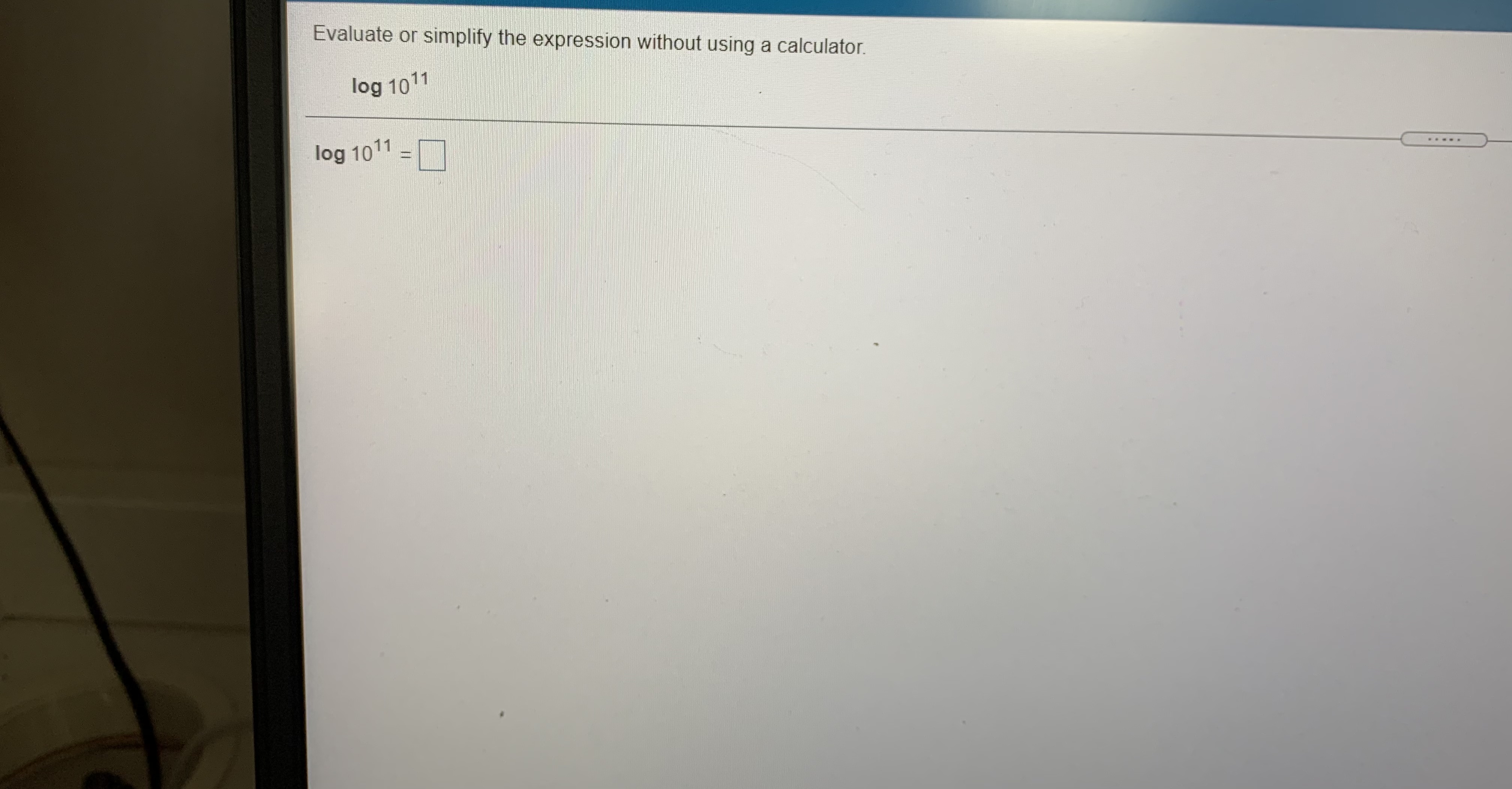  Find the domain of the logarithmic function f(x) = log (11