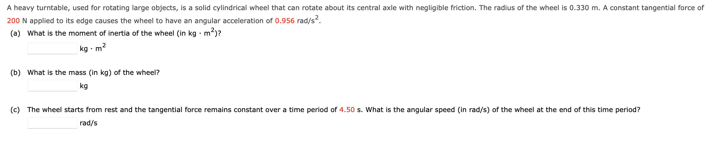 A heavy turntable, used for rotating large objects, is a solid