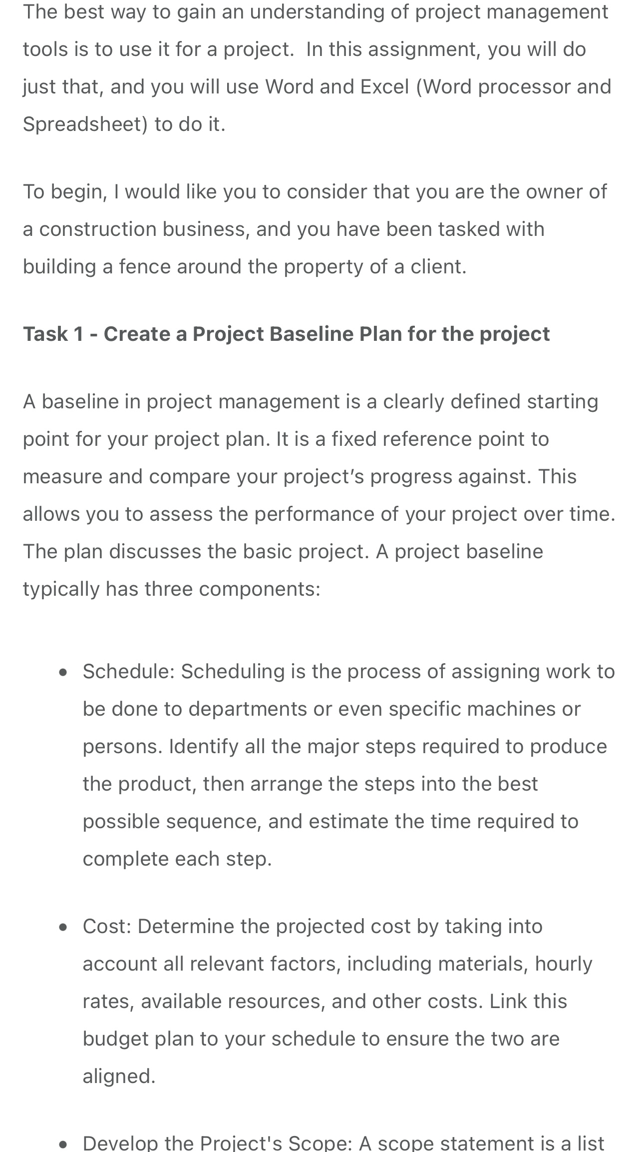 the highest level, with the product of the project. From there, the