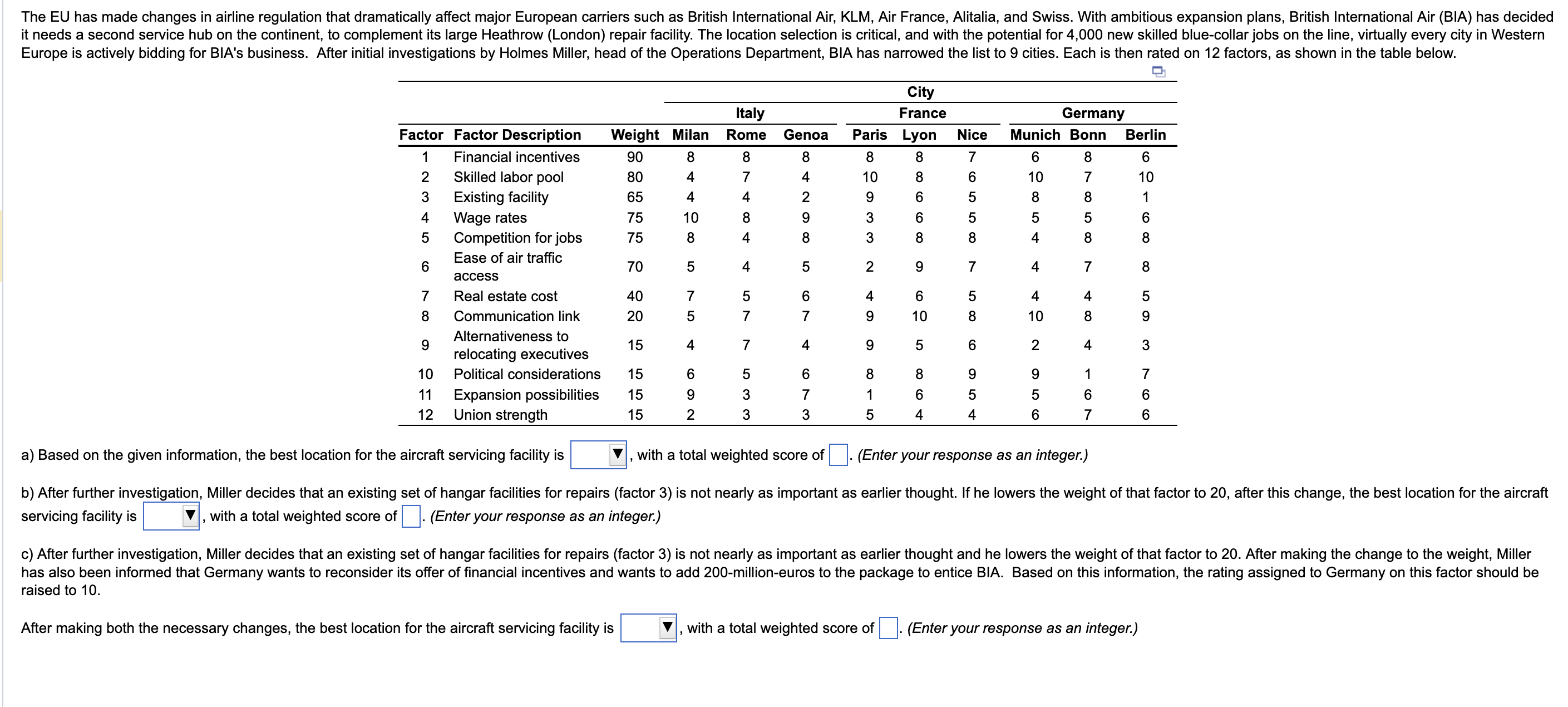 All help is much appreciated a) Based on the given information,