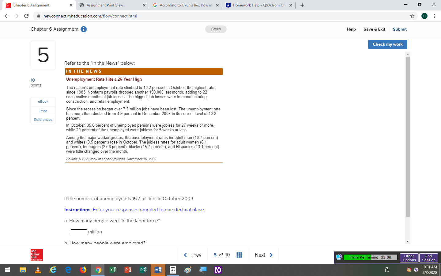 Chapter 6 Assignment X 5 Assignment Print View X G According