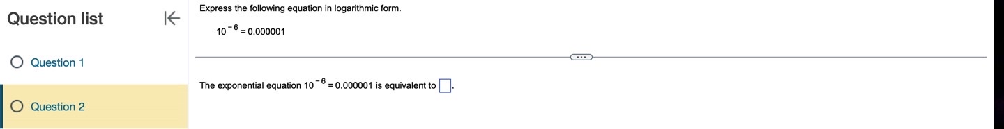 1 The exponential equation expressed in logarithmic form is.Using a calculator, evaluate