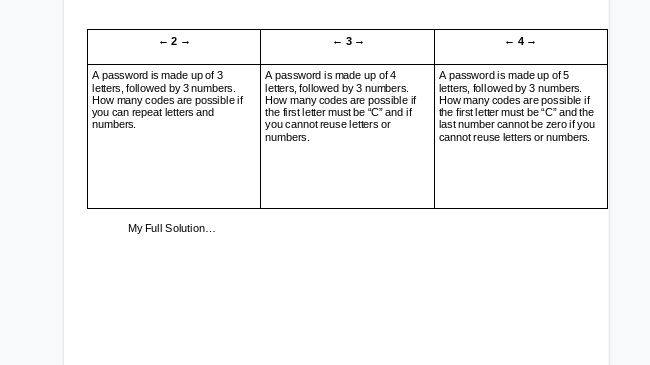 - 2 - - 3 - A password is made up