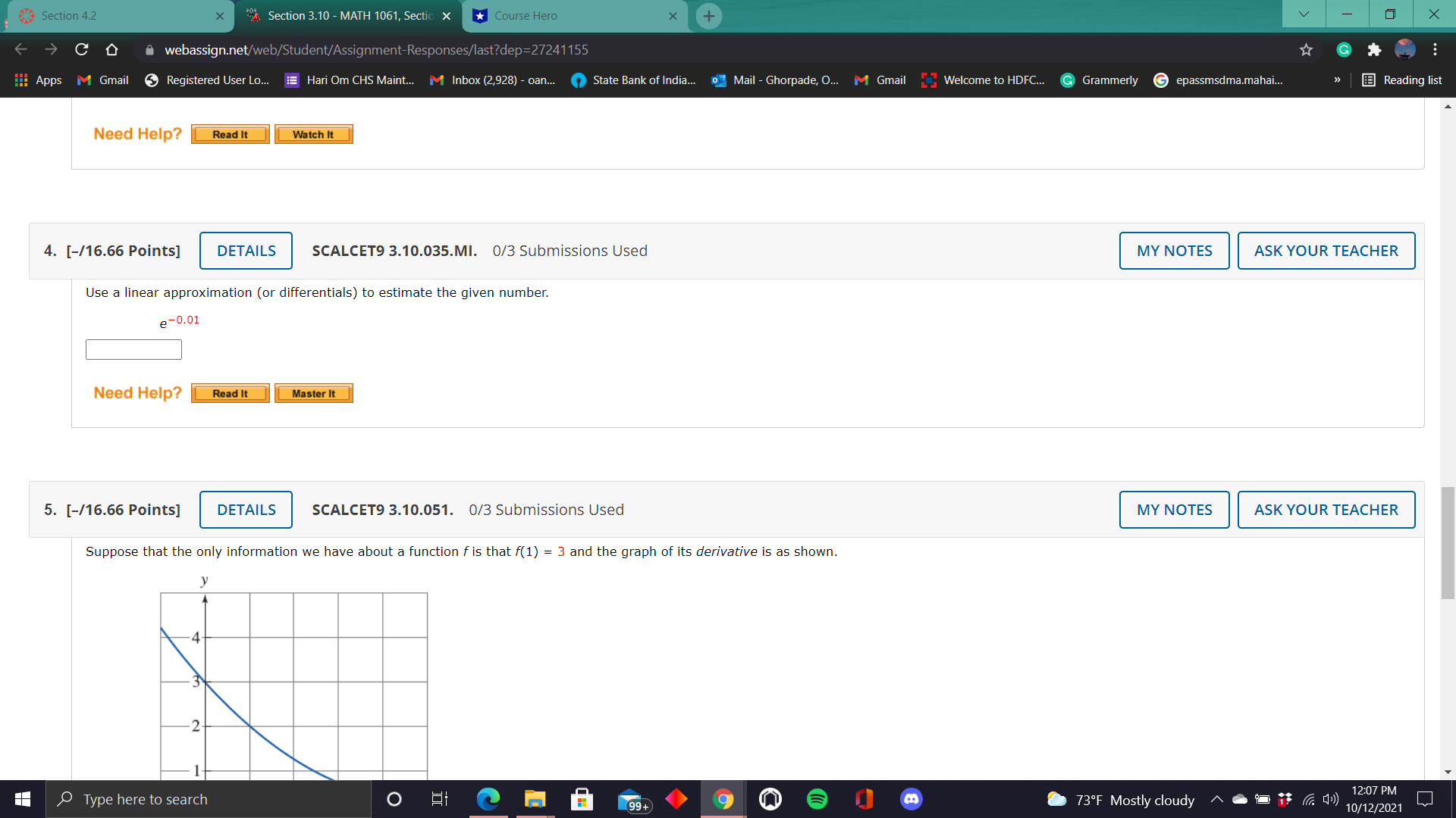  Section 4.2 X "A Section 3.10 - MATH 1061, Section X
