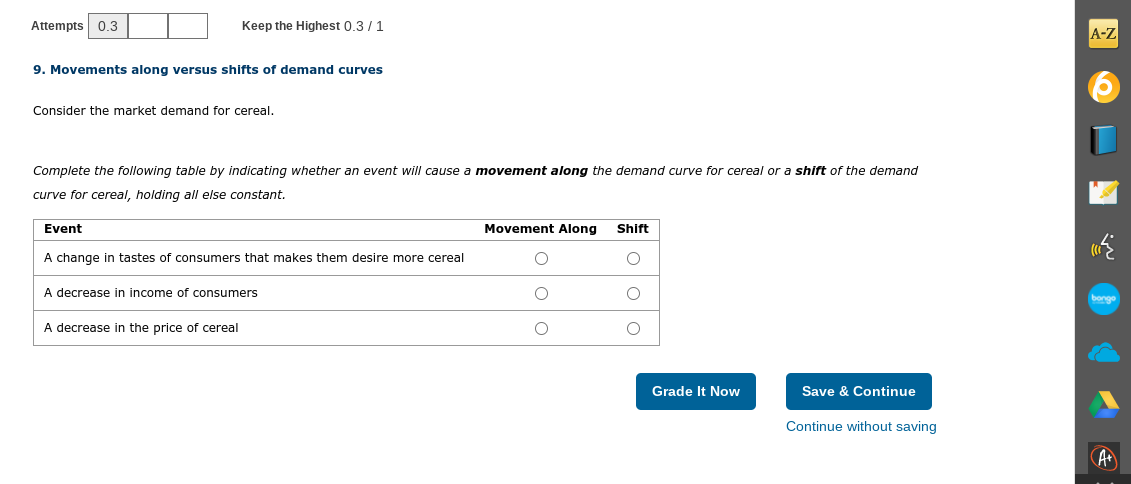 Attempts 0.3 Keep the Highest 0.3 / 1 A-Z 9. Movements
