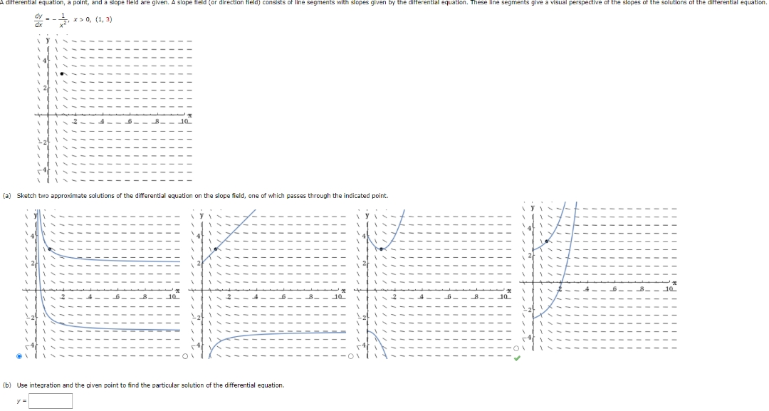 Please Solve (b). Thank you! . differential equation, a point, and a