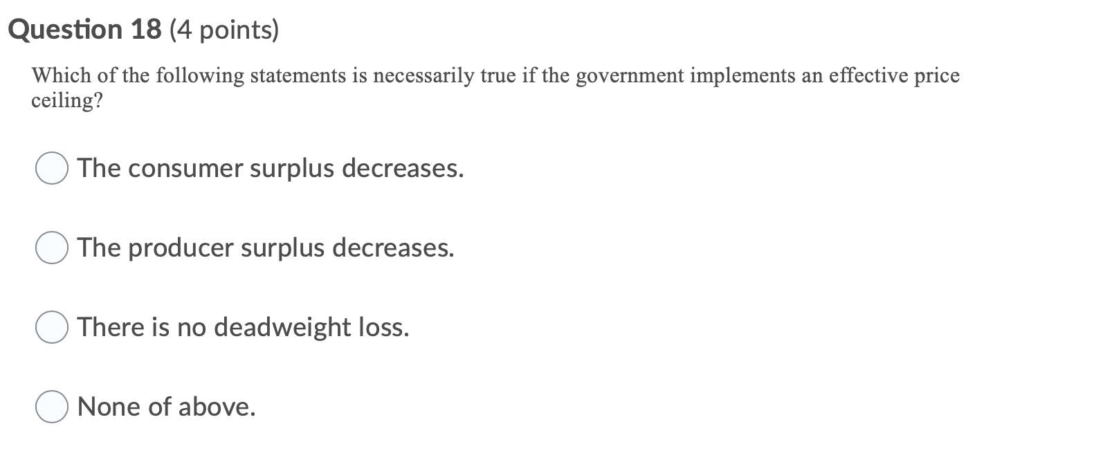 I need help on these 2 micro questions: Question 18 (4 points)