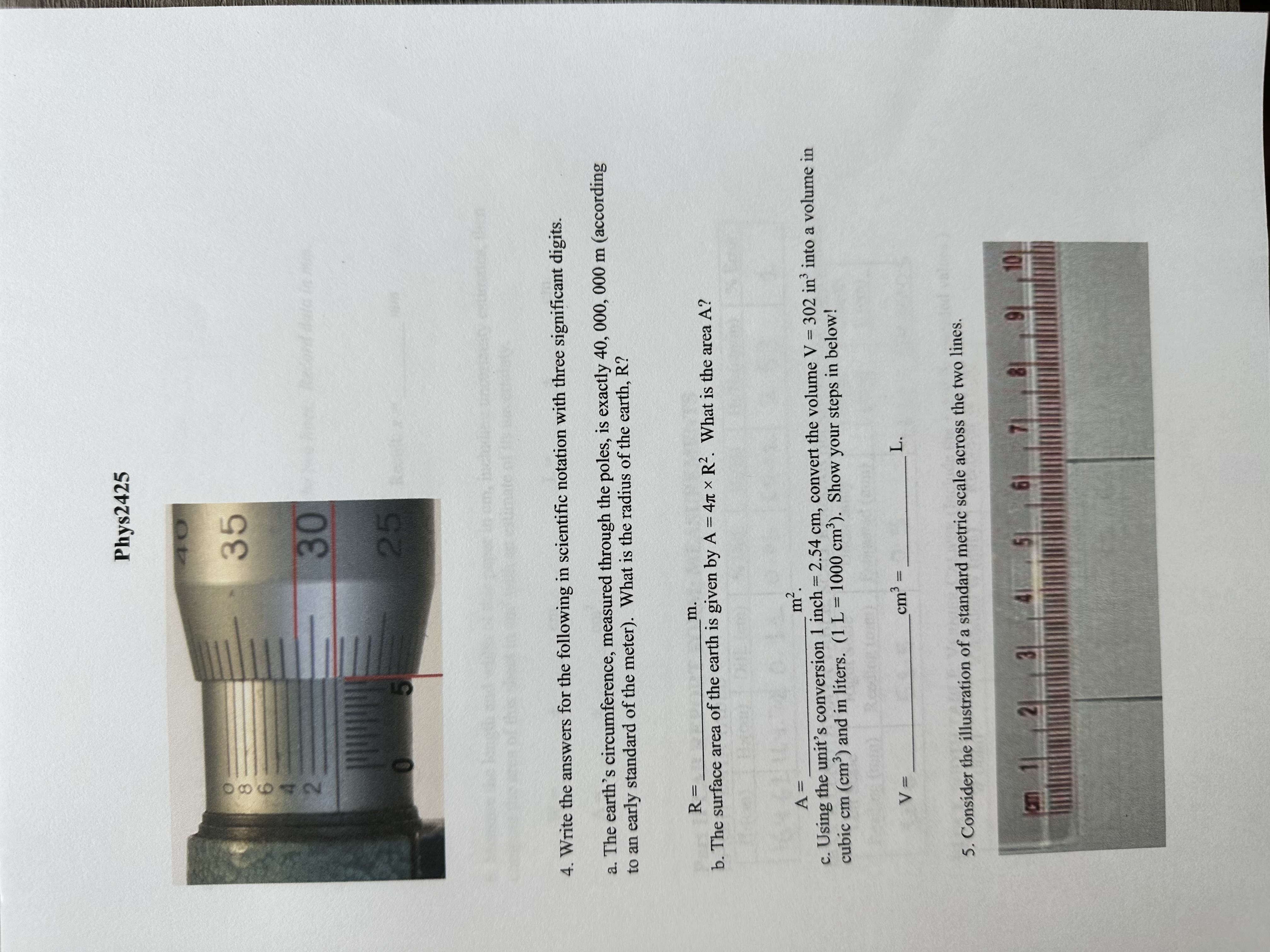Phys2425 40 35 NOOO 30 25 4. Write the answers for