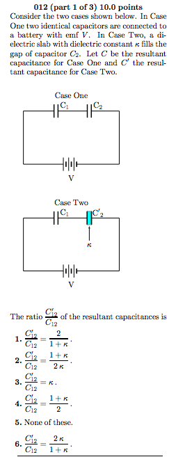 a and b. Answer in units of pF. 009 (part 1 of