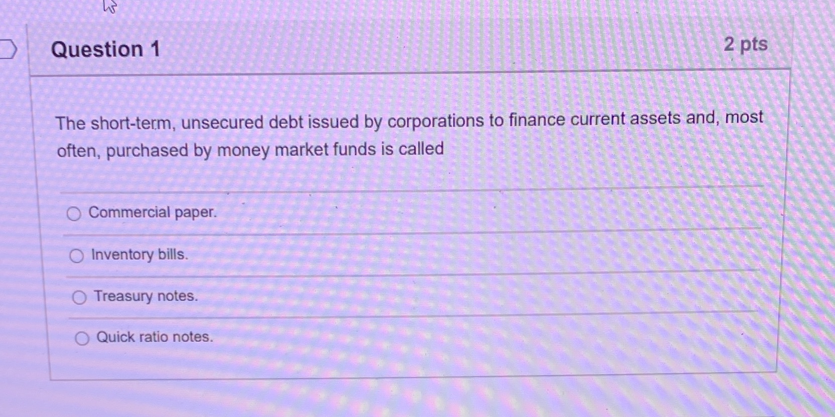 Need help figuring out the answer for this question. A description of