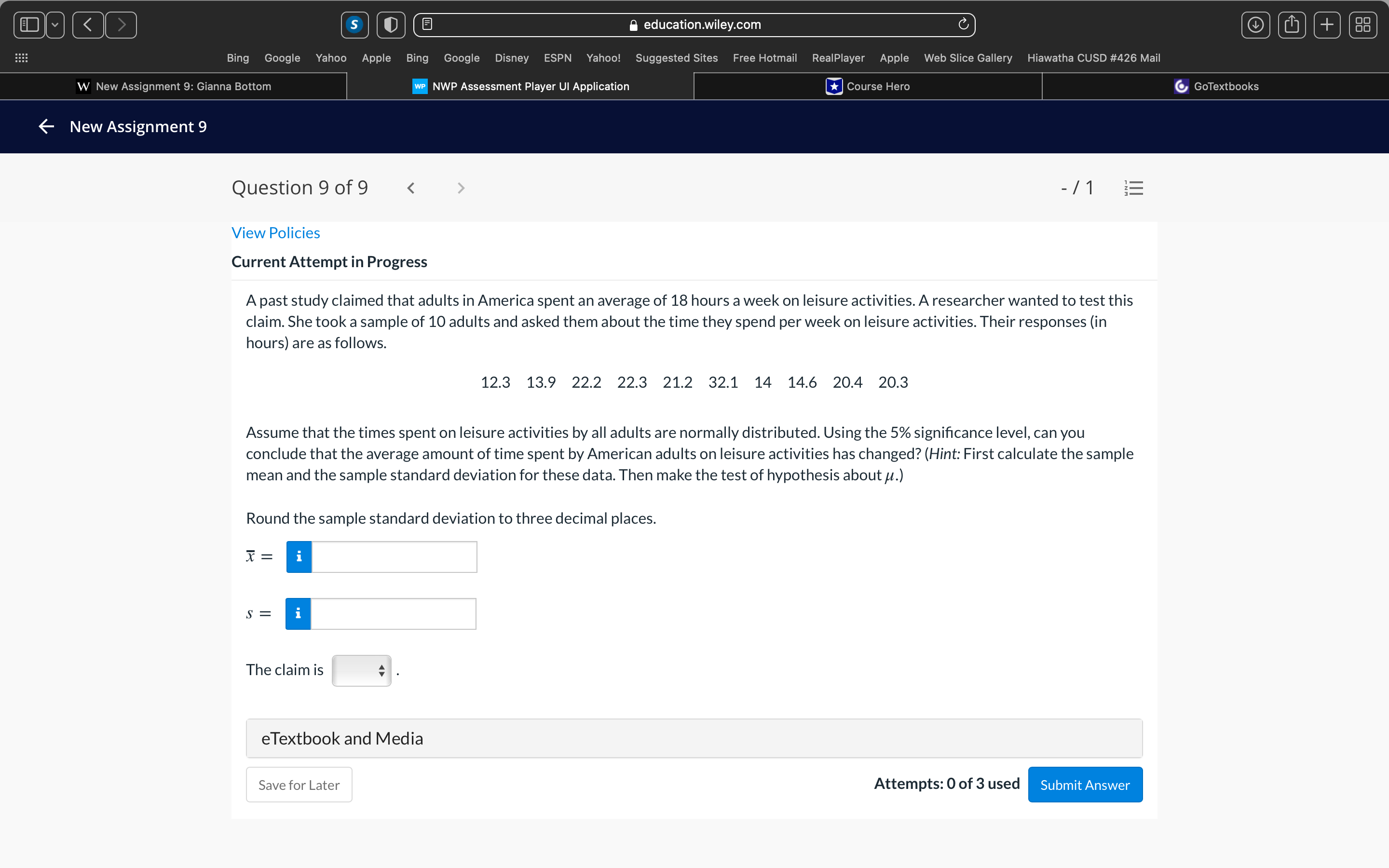  limillm m: NWP Assessment Player ul Application 6 New Assignment 9