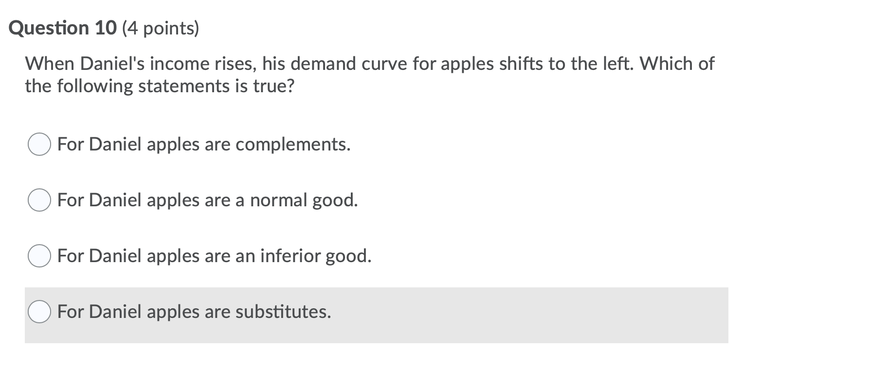I need help on these 2 micro questions: Question 10 (4 points)