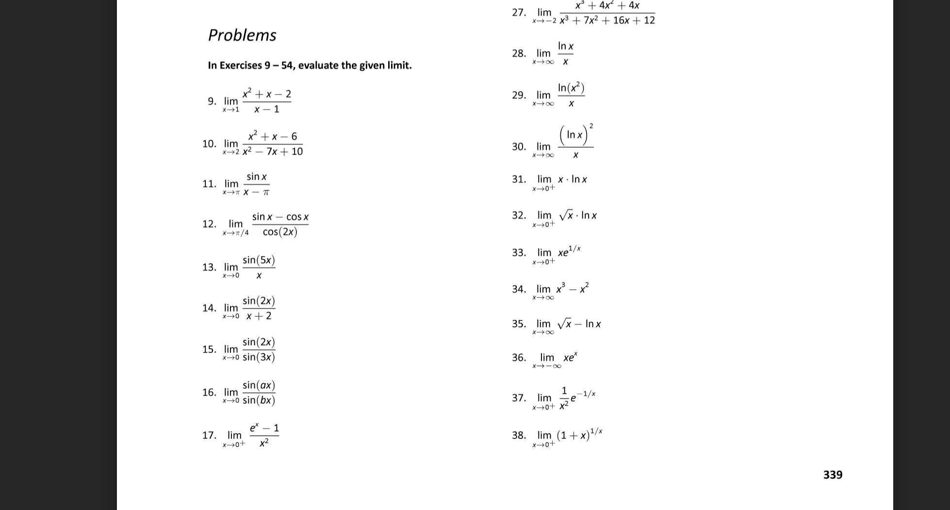 do 32 and 36Note: For the L'Hopital's Rule problems, be sure to