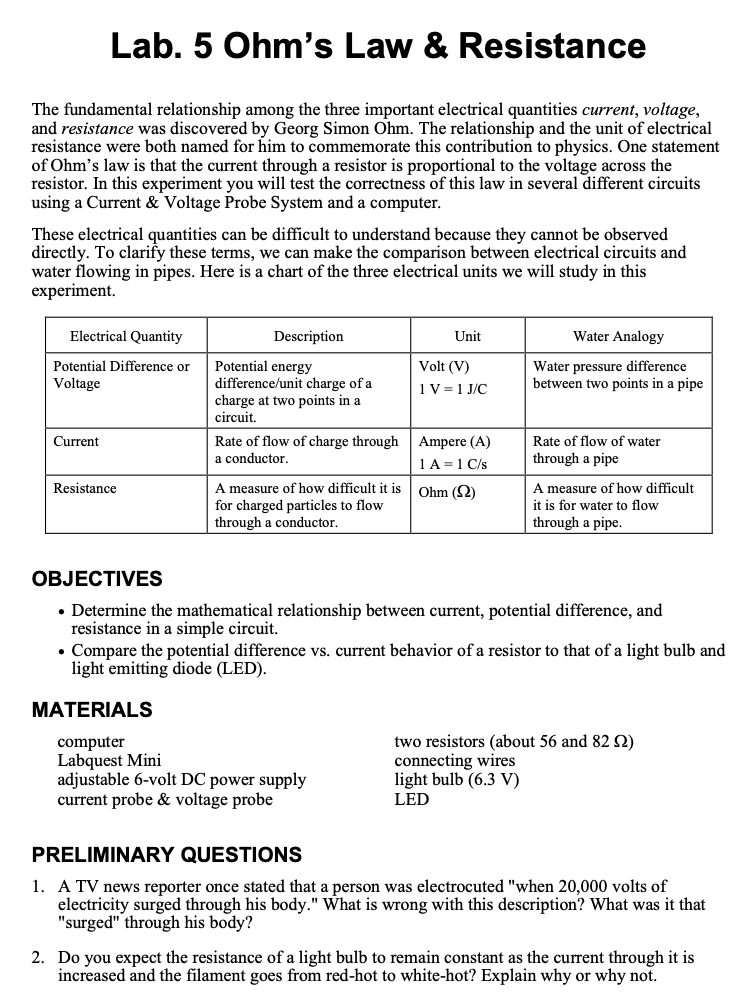 Please answer the following in detail given the lab report and data