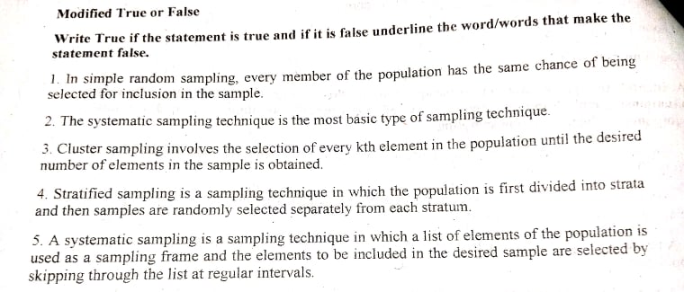 by the researcher in each of the following situations: simple random sampling,