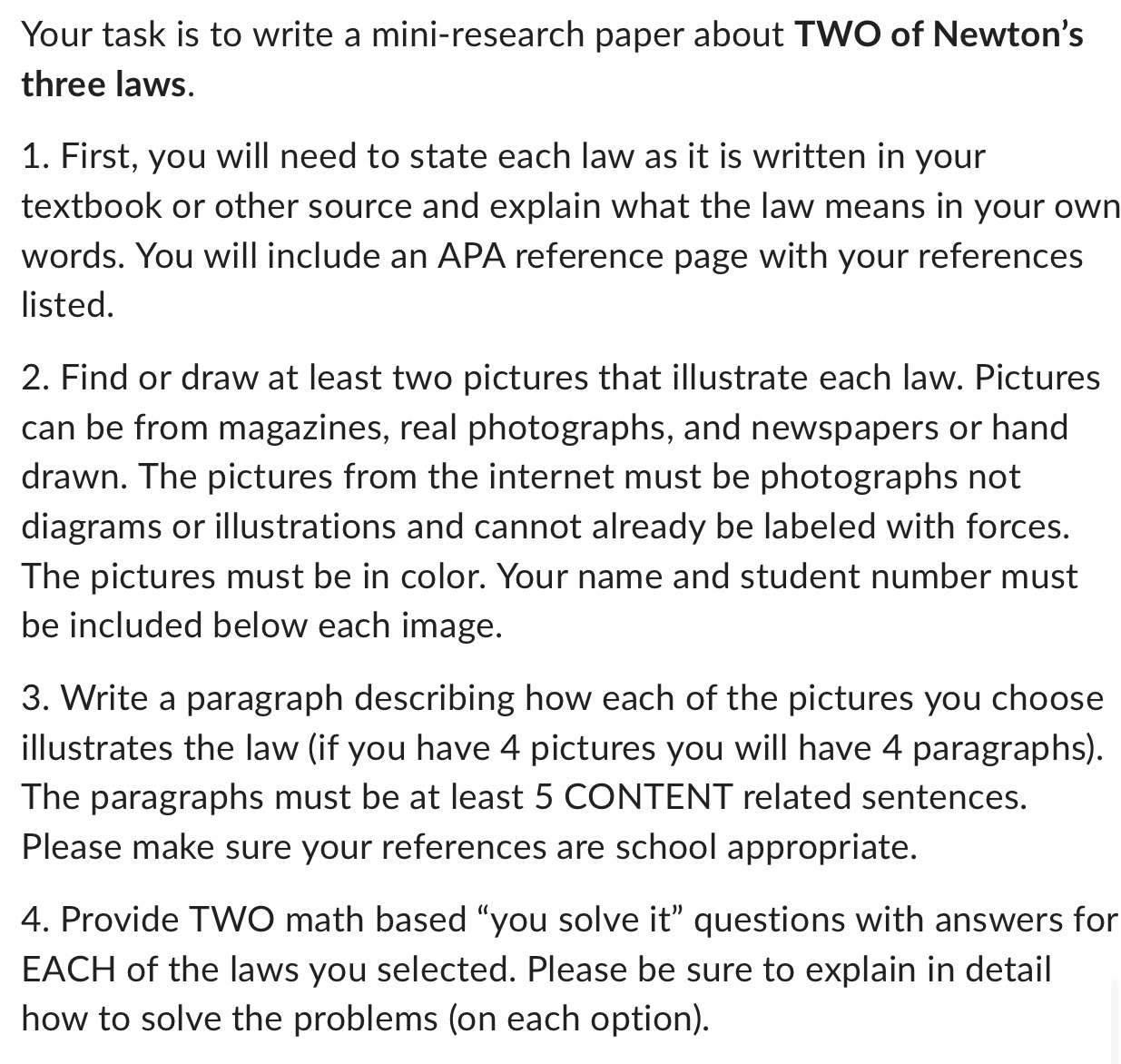  Your task is to write a mini-research paper about TWO of