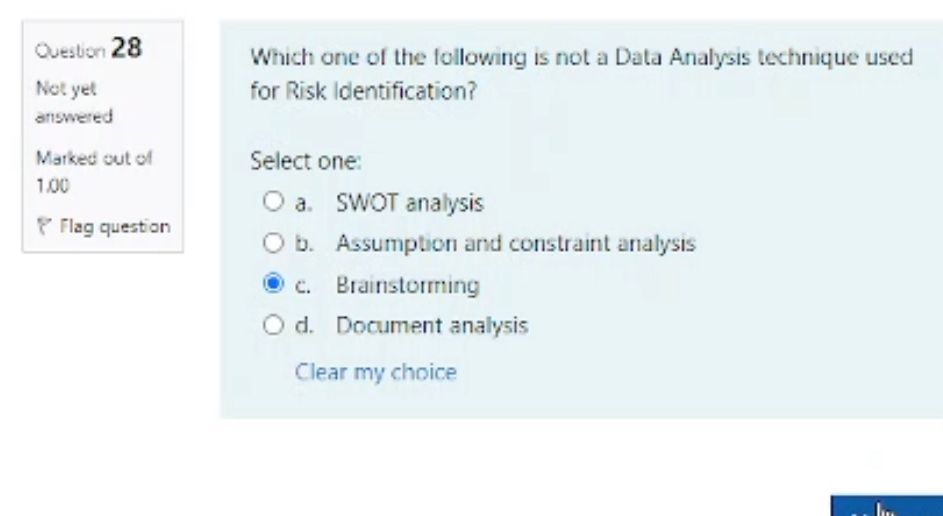 or resources to handle known or unknown risks. This is an 1.00