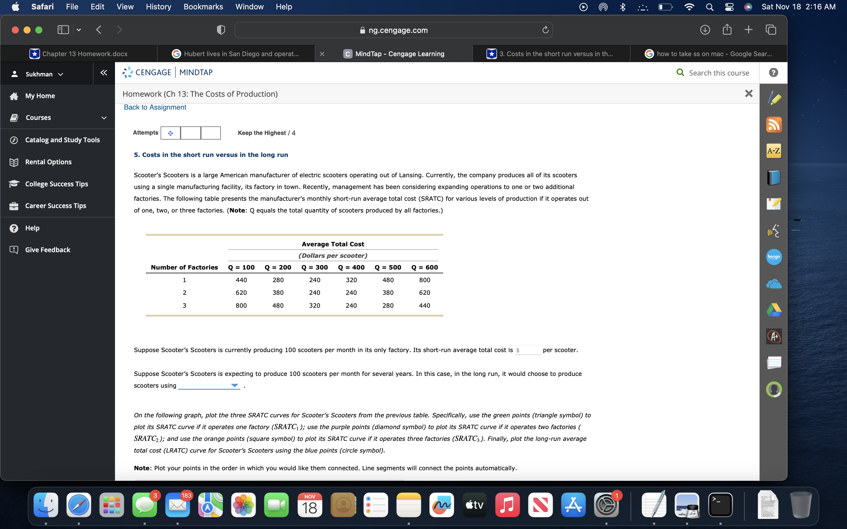 Safari File Edit View History Bookmarks Window Help Chapter 13 Homework.docx Hubert