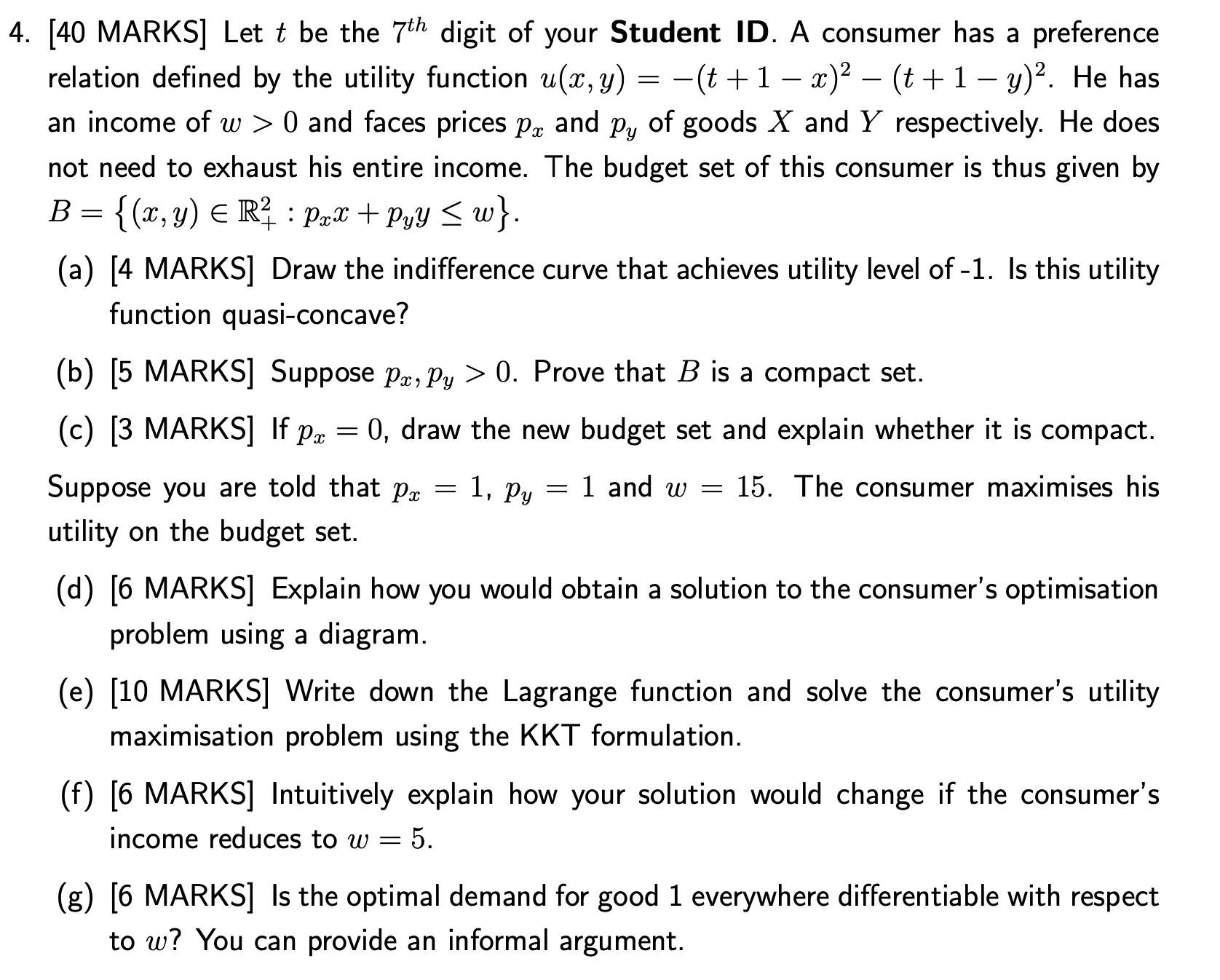 t=0 plz 4. [40 MARKS] Let t be the 7\" digit of