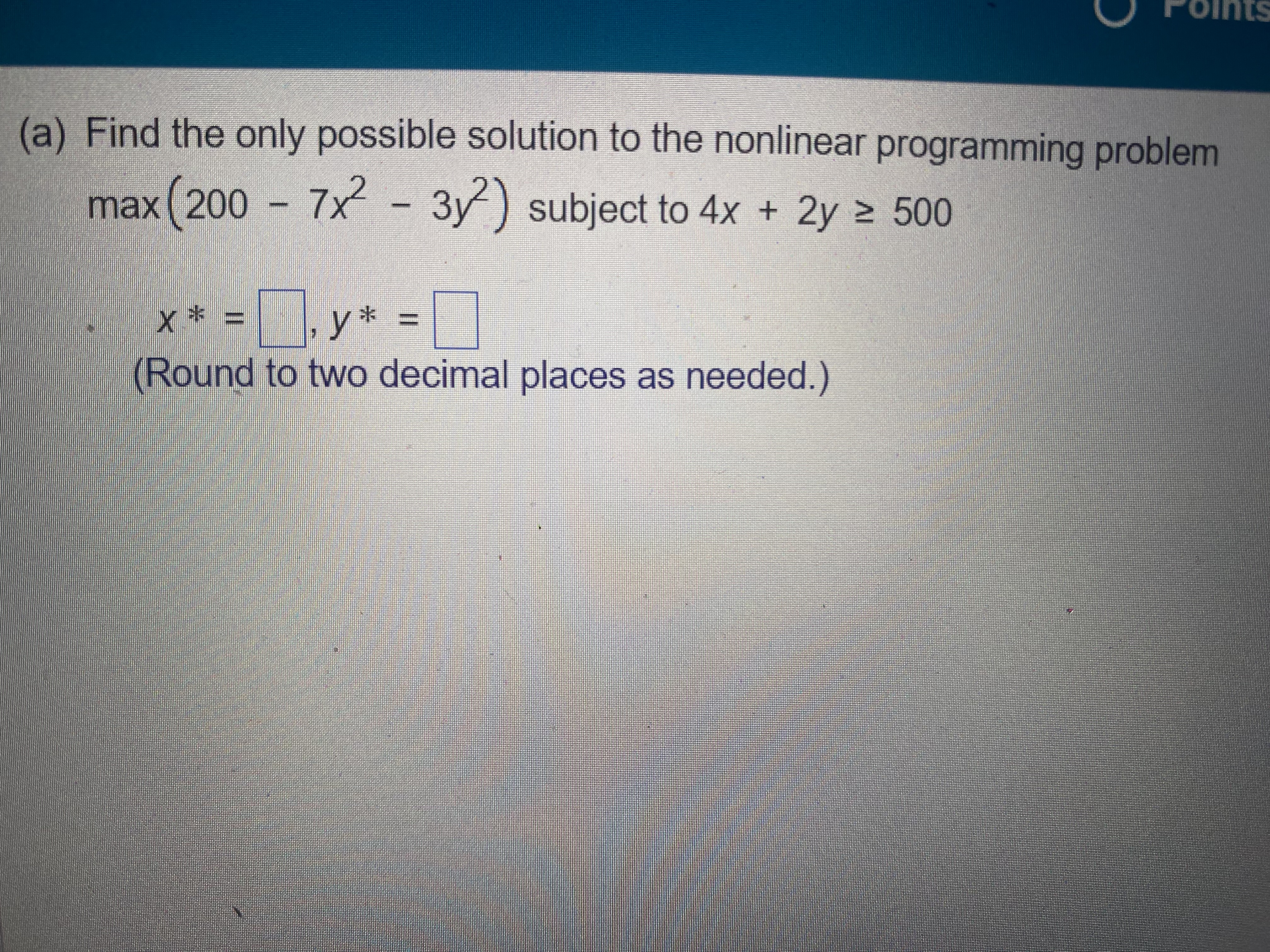 300 X # (Round to two decimal places as needed.)Find the only