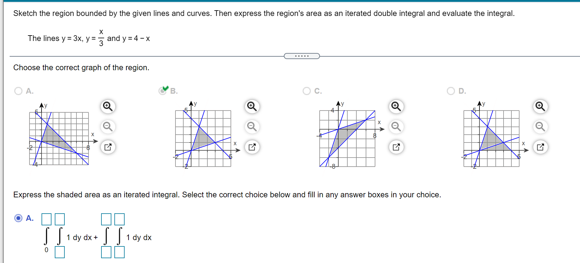 I need help evaluating the iterated integral. Can you help me? Sketch