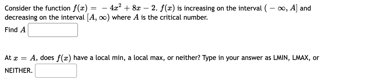 of change of ns) on this interval is: \"4)_\"_\" - 4 (