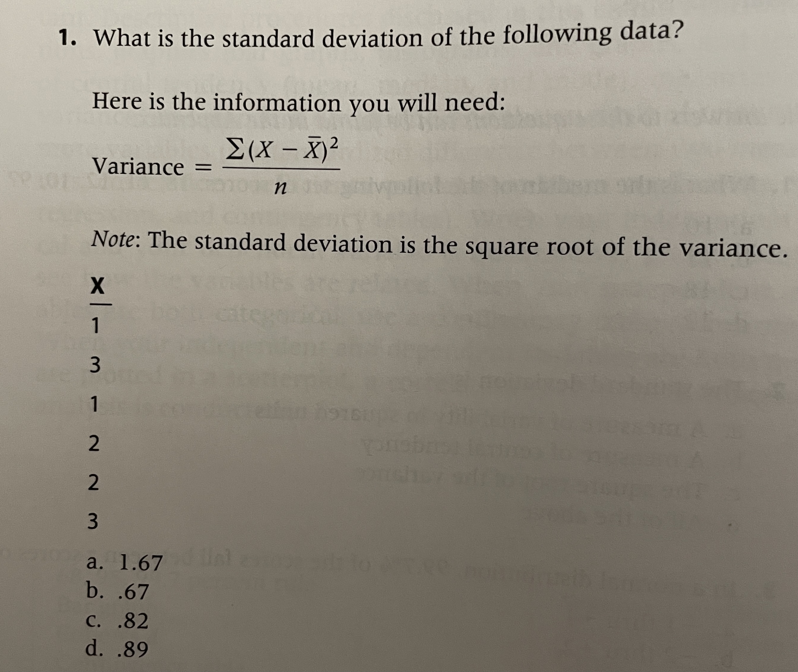 Please help explain how to solve this problem. 1. What is the