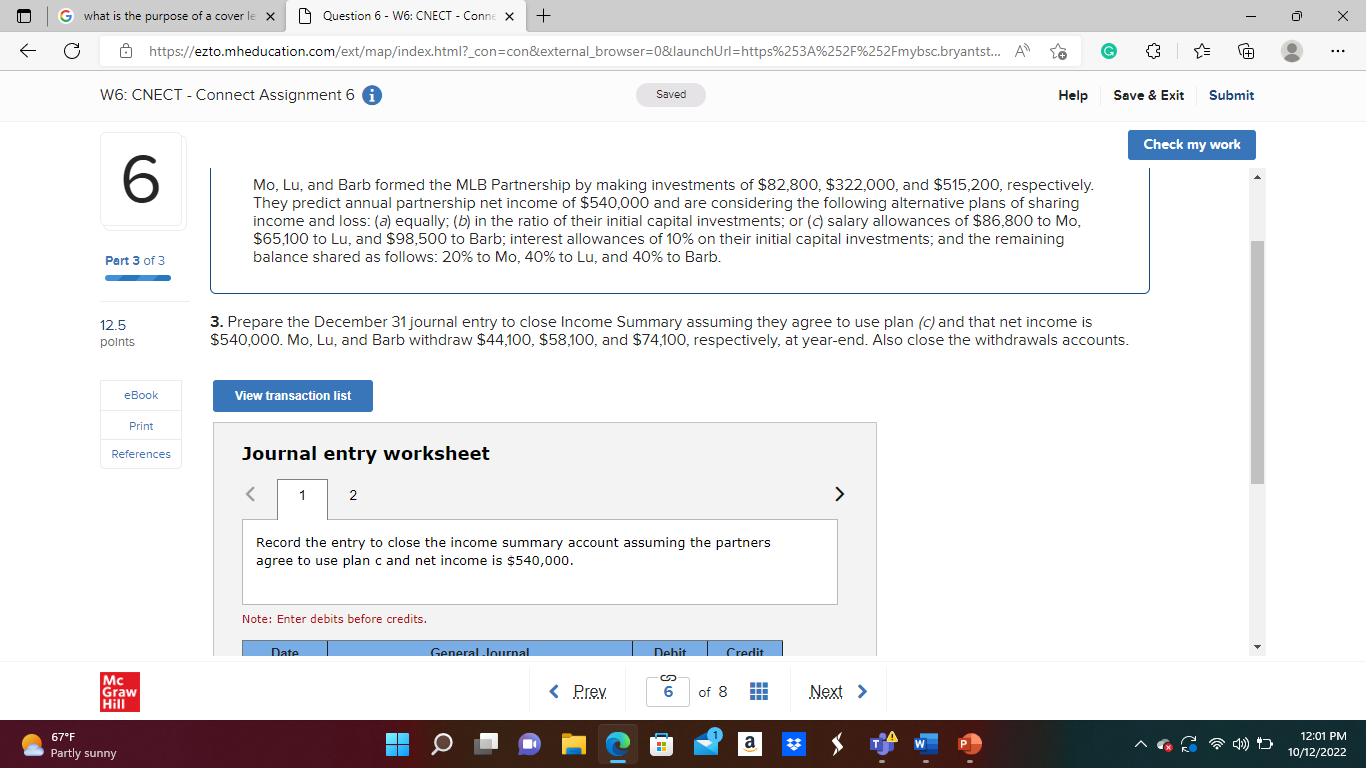 respectively, in a partnership. During its first calendar Part 1 of 3