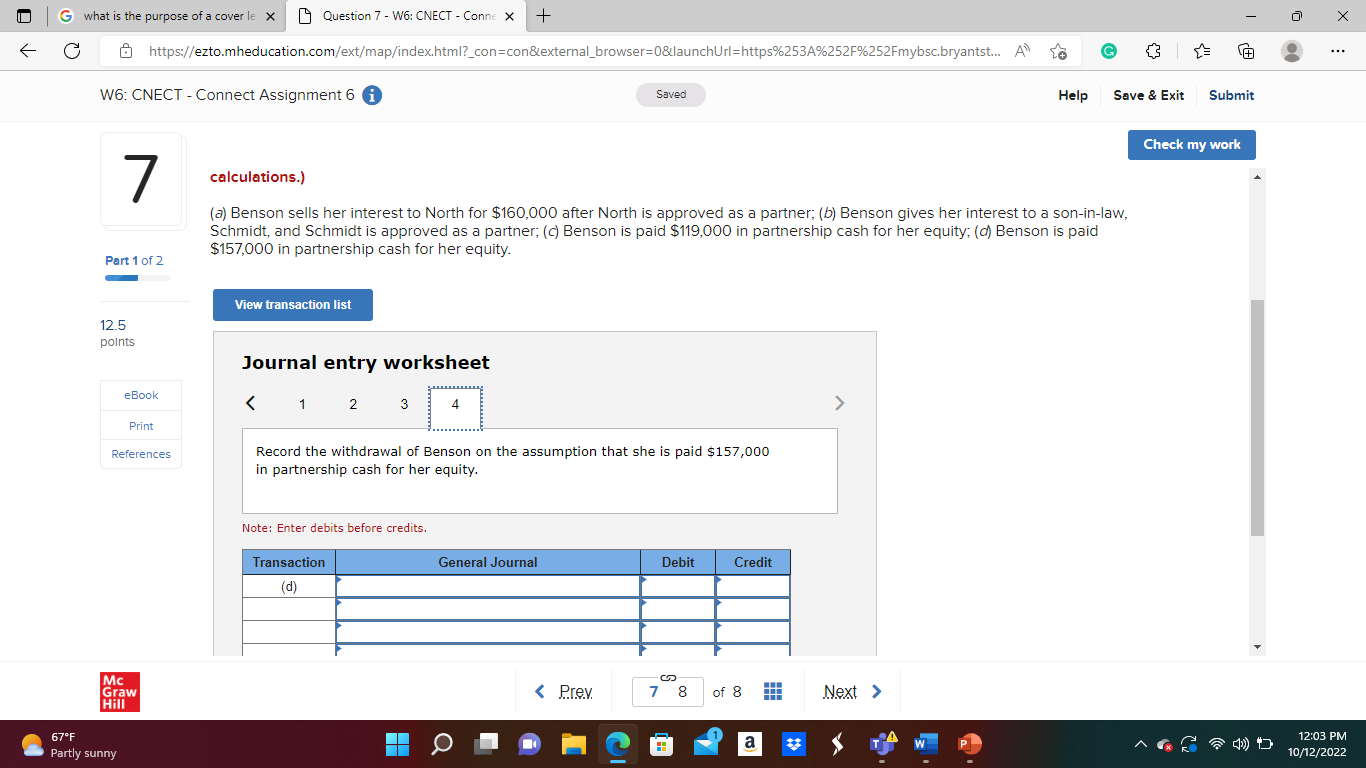 and therefore share income equally. Print References View transaction list Journal entry