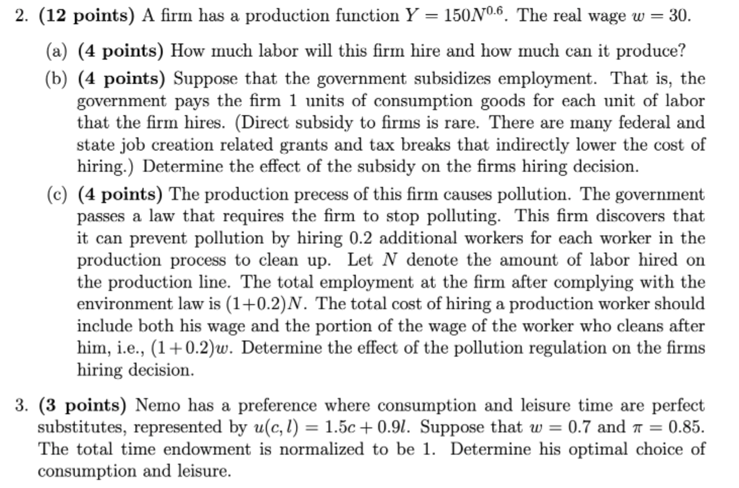 Can you help with this question? 2. (12 points) A rm has